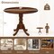 Costway Rustic Dining Table Wooden Dining Table with Round Tabletop & Curved Trestle Legs Natural/Walnut/Black/White/White&Walnut/White&Natural